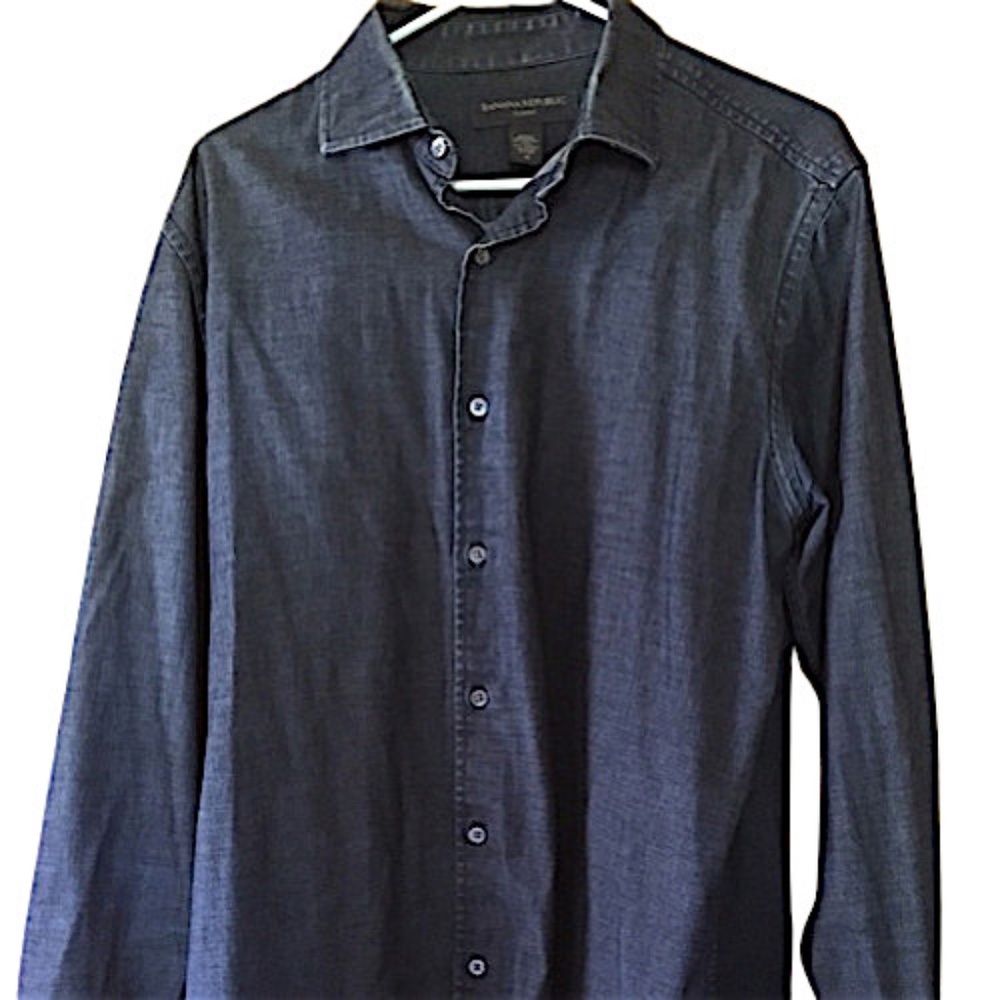 Banana Republic Dark Wash Denim Button-Up